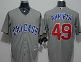 Chicago Cubs #49 Jake Arrieta Gray New Cool Base Stitched MLB Jersey,baseball caps,new era cap wholesale,wholesale hats